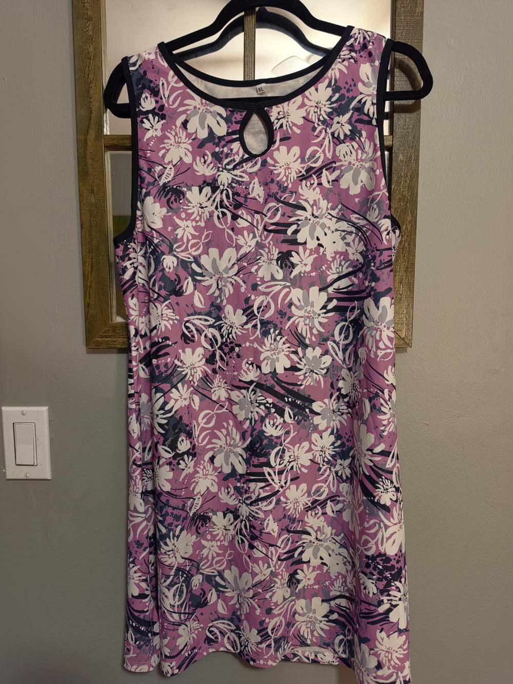 Sport Dress: Pink Floral Sleeveless A-Line Dress